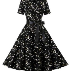 Black Floral Flowing Dress